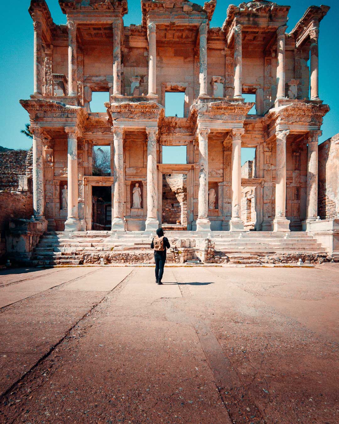 The facade of the Library of Celsus at Ephesus